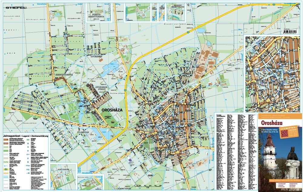 orosháza térkép Orosháza térkép 75 x 50 cm 1:15 000 Stiefel 2008   Térkép Center  orosháza térkép