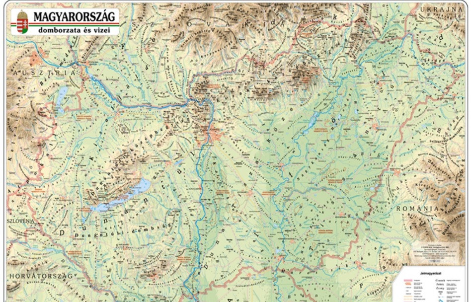 magyarország domborzata térkép Magyarország domborzata falitérkép Nyír Karta 1:450 000 125x85  magyarország domborzata térkép
