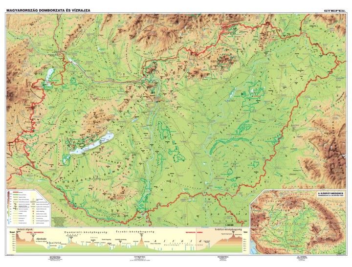 magyarország vízrajza térkép Magyarország domborzata és vízrajza iskolai falitérkép DUO  magyarország vízrajza térkép