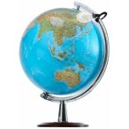   Világítós Földgömb 40 cm ATLANTIS - MAGYAR NYELVŰ duó, fatalpas, nagyítós, kétfunkciós