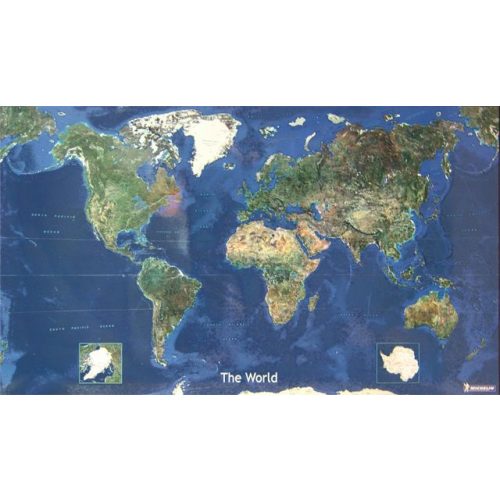 Világ satelit térkép, műholdas keretezett világ falitérkép Michelin 146x87 cm
