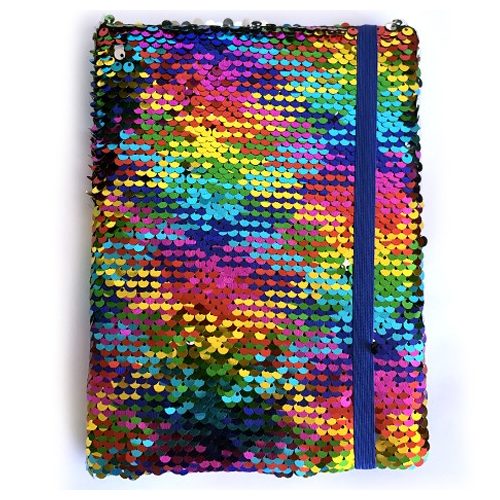 Flitteres színes gumis napló 70 lapos 15x20cm Simiflitteres füzet