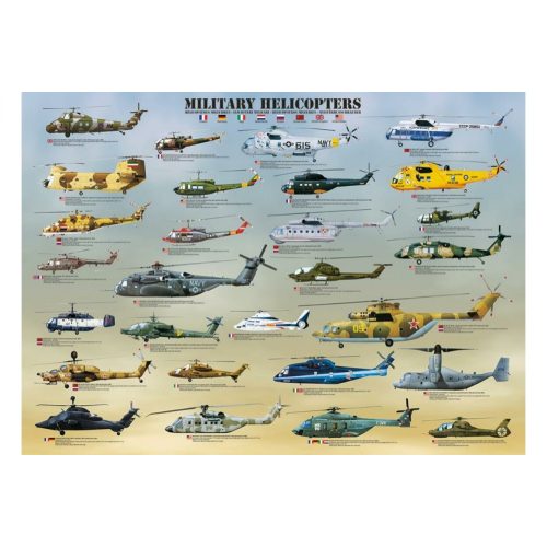 EuroGraphics - Military Helicopters - 1000 db-os puzzle - Katonai helikopterek puzzle 6000-0088