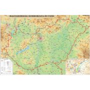 Magyarország domborzata térkép, Kárpát-medence domborzata térkép duo Magyarország könyöklő fóliás 65x45 cm