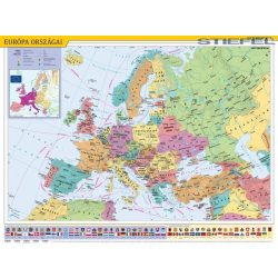   Európa országai falitérkép léces, fóliás Stiefel 60x40 cm