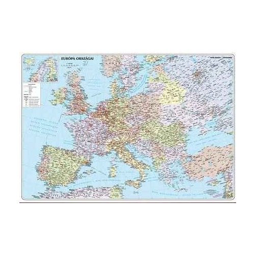 Európa országai keretezett falitérkép Nyír-Karta  70x50 cm - plexi hátlap, nem tűzhető