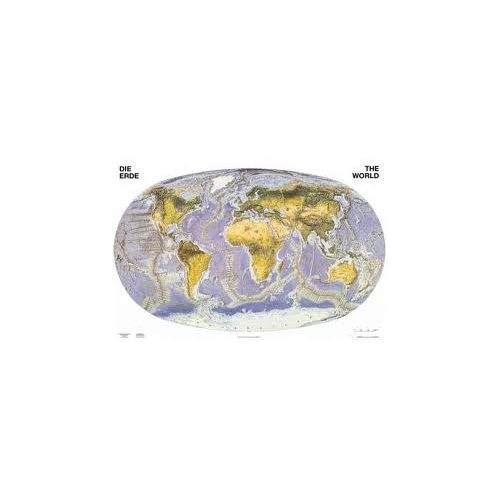 A Föld felszíne falitérkép fémléces Stiefel 60x40 cm