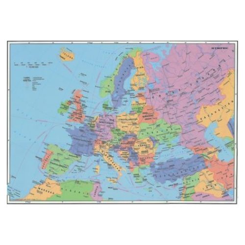Európa országai falitérkép fémléces  Stiefel 100x70 cm