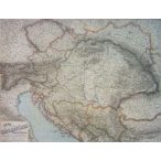   Az Osztrák-Magyar Monarchia antik falitérkép Freytag 87 x 67 cm
