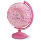    Földgömb gyerekeknek, állatvilág tematikás gyerek világító földgömb 25 cm  Pink Zoo rózsaszín gömb 