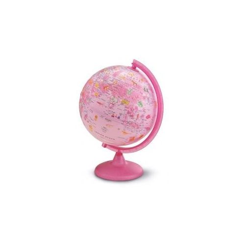  Földgömb gyerekeknek, állatvilág tematikás gyerek világító földgömb 25 cm  Pink Zoo rózsaszín gömb 
