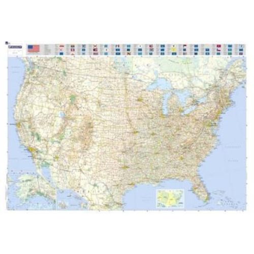 Fóliázott úthálózatos USA falitérkép Michelin 1:3 450 000 144x100