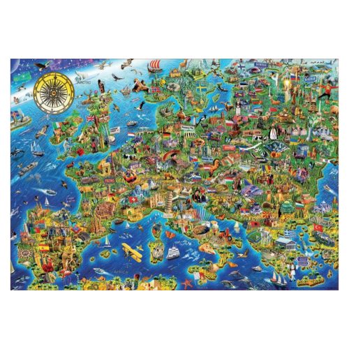  Educa 17962 - Európa térkép puzzle  - 500 db-os  48x34 cm