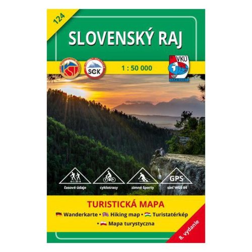 124. Slovensky Raj, Szlovák paradicsom turista térkép és kerékpáros térkép VKÚ Slovenský raj 1:50 000