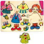 Lányos öltöztető fa puzzle Woodyland Carolina ( 90319 )