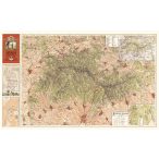 Mátra térkép antik, faximile  1933 HM 