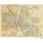   Budapest Székesfőváros térképe (1934) Budapest falitérkép antik 91x74    1 : 25 000