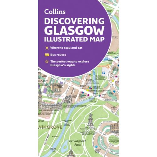Glasgow térkép Collins Discovering Glasgow Illustrated Map : Ideal for Exploring 2023
