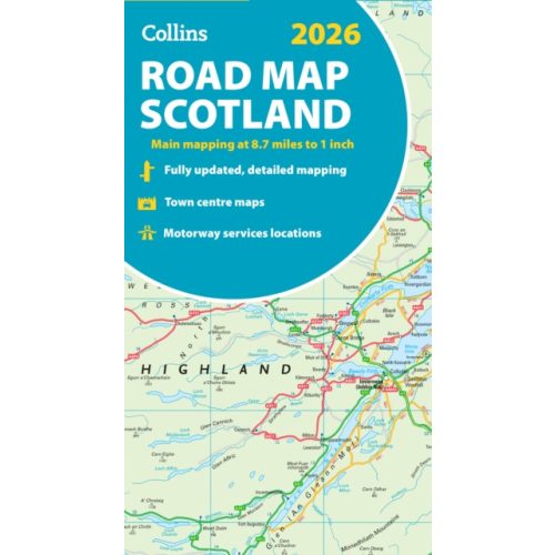 Skócia térkép Collins 1:550 000  Scotland térkép 2025/26.