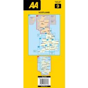 Skócia autós térkép AA kiadó Scotland térkép, Skócia várostérkép 1:250e 2026.