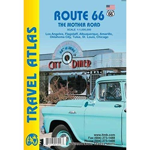 Route 66 térkép, kis autóatlasz ITMB 