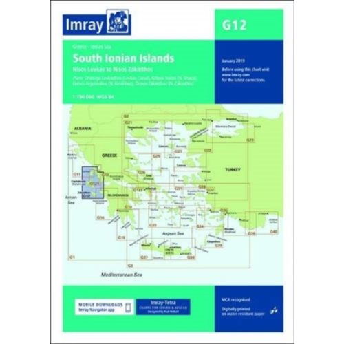 Imray chart G12 : South Ionian Islands Nisos Levkas to Nisos Zakinthos : 12