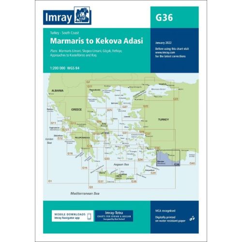 Imray Chart G36 Turkey - South Coast : Marmaris to Kekova Adasi : 36 - 2022