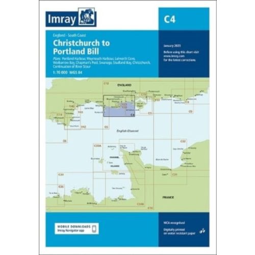 Image for Imray Chart C4 : Christchurch to Portland Bill : 4 Imray Chart C4 : Christchurch to Portland Bill : 4 (2023)