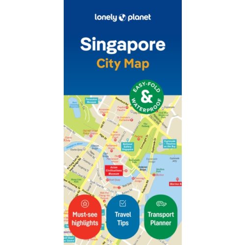 Singapore Szingapur térkép Lonely Planet - fóliás 2023.