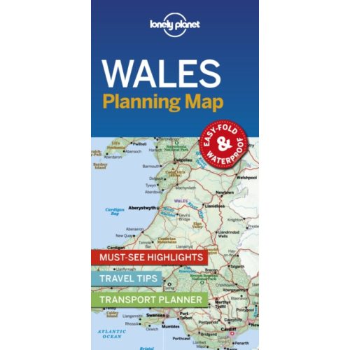 Wales térkép Lonely Planet Wales térkép 2 oldalas fóliás  