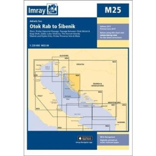 Imray Chart M25 : Otok Rab to Sibenik