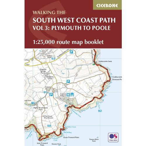 South West Coast Path Map Booklet - Vol 3: Plymouth to Poole Cicerone túrakalauz, útikönyv - angol 