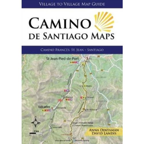 Camino de Santiago Maps : Camino Frances: St. Jean - Santiago 2018 angol Camino könyv, térképek