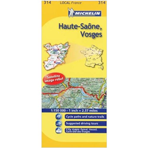 314. Haute-Saone térkép, Vosges térkép Michelin 0314. 1/150,000