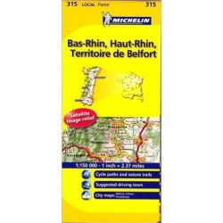   315. Bas-rhin, Haut-rhin, Territoire De Belfort Map térkép Michelin 1:150 000 