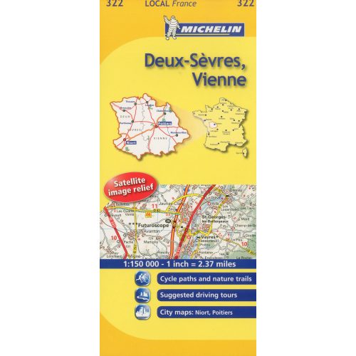 322. Deux-Sevres térkép, Vienne térkép Michelin 0322. 1/150,000