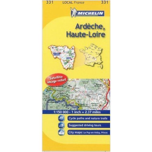 331. Ardéche Haute-Loire térkép Michelin 1:150 000 