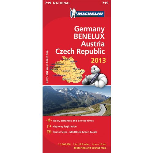 719. Németország térkép, Benelux, Ausztria, Csehország térkép Michelin 1:1 000 000 