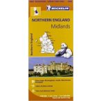   502. Nothern England térkép, The Midlands térkép Michelin 1:400 000