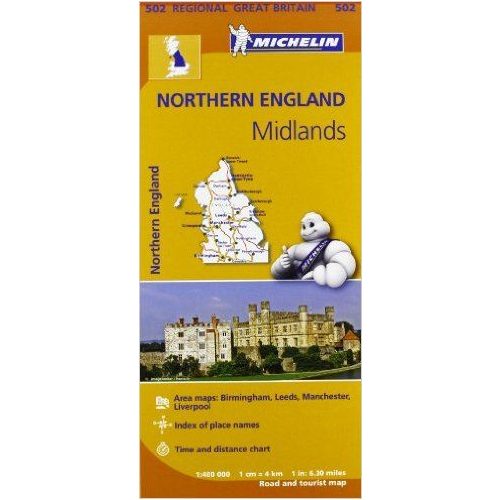 502. Nothern England térkép, The Midlands térkép Michelin 1:400 000