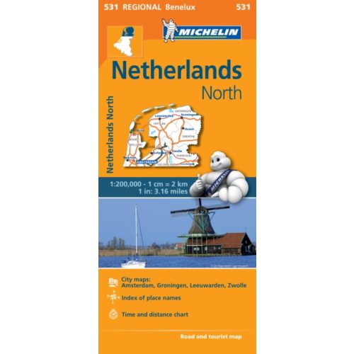 531. Nord-Nederland térkép Michelin 1:200 000  Észak Hollandia térkép