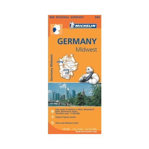 543. Közép-nyugat Németország térkép Michelin 1:350 000 