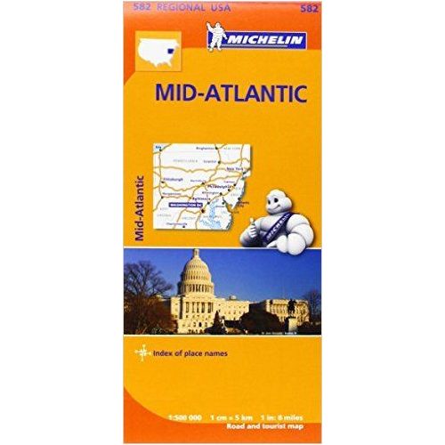 582. Mid-Atlantic USA, Allegheny Highlands térkép Michelin 1:500 000 