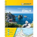   Olaszország autós atlasz spirál Olaszország atlasz Michelin, Olaszország autóatlasz -Tourist and Motoring Atlas