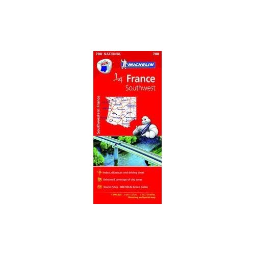 708. Délnyugat-Franciaország térkép Michelin  1:500 000  