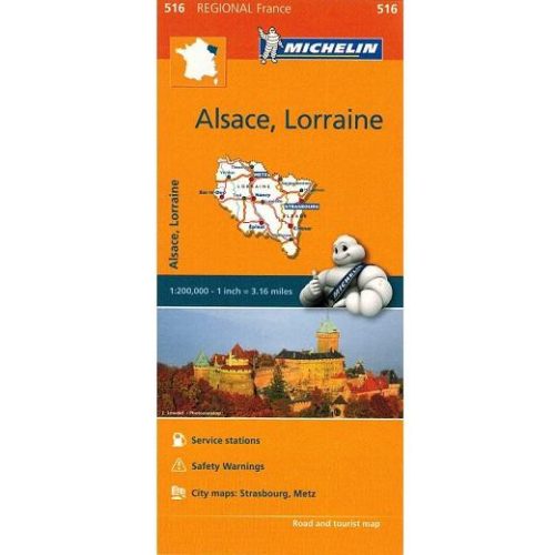 516. Alsace, Lorraine térkép Michelin 1:275 000 