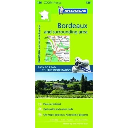 126. Bordeaux és környéke térkép Michelin 2017 Bordeaux térkép 1:150 000