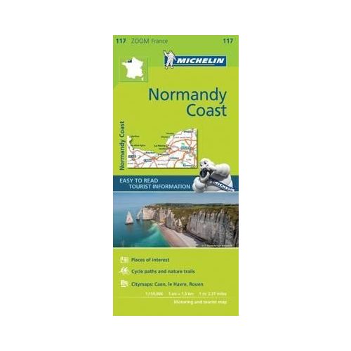 117. Normandia tengerpart térkép Michelin 1:150 000 Normandia térkép 
