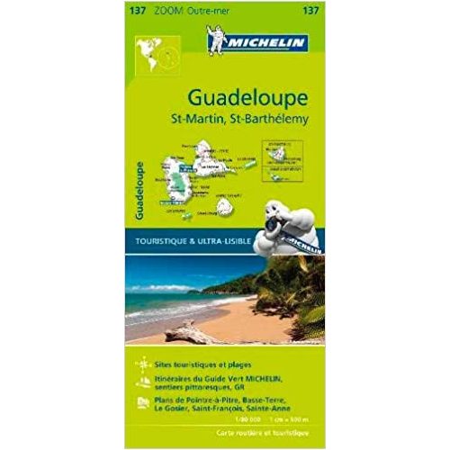 137. Guadeloupe térkép  Michelin  1:80 000  St-Martin térkép 