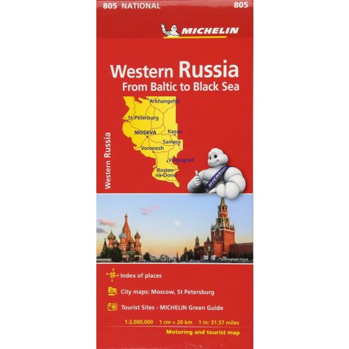805. Nyugat-Oroszország térkép Michelin  1:2 Mio  Western Russia - Balti-tengertől a Fekete-tengerig 2018